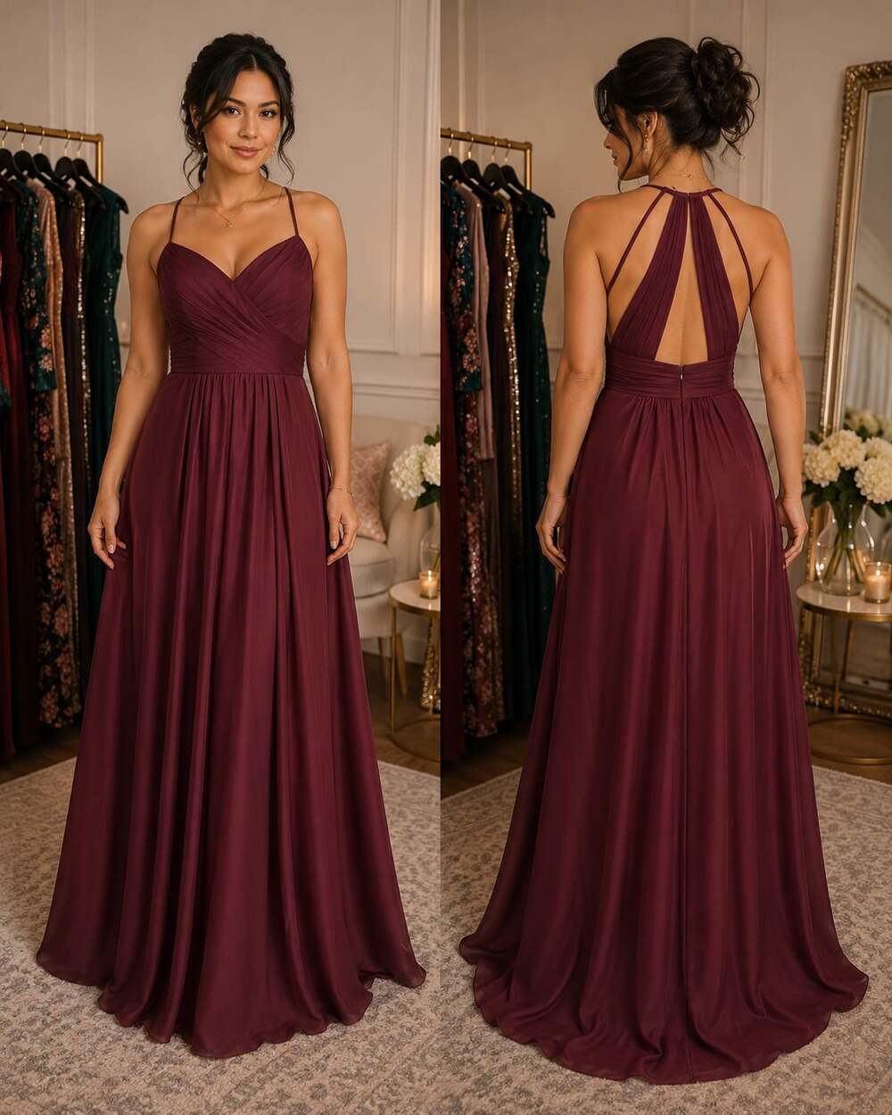 Witness of Love V-Neck Chiffon Sleeveless A-Line Formal Gown